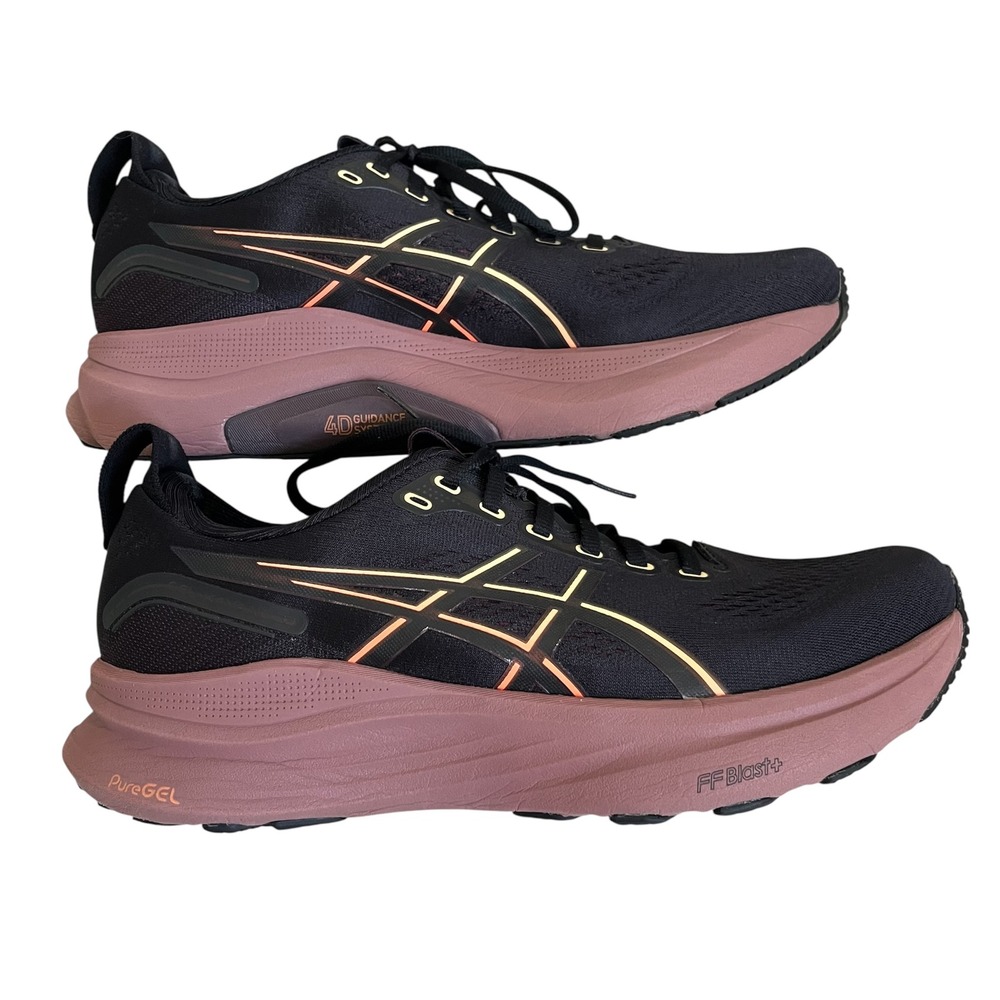 ASICS Gel Kayano 32 Womens 10.5 Running Shoes Sneakers Walk Black Dark Currant
